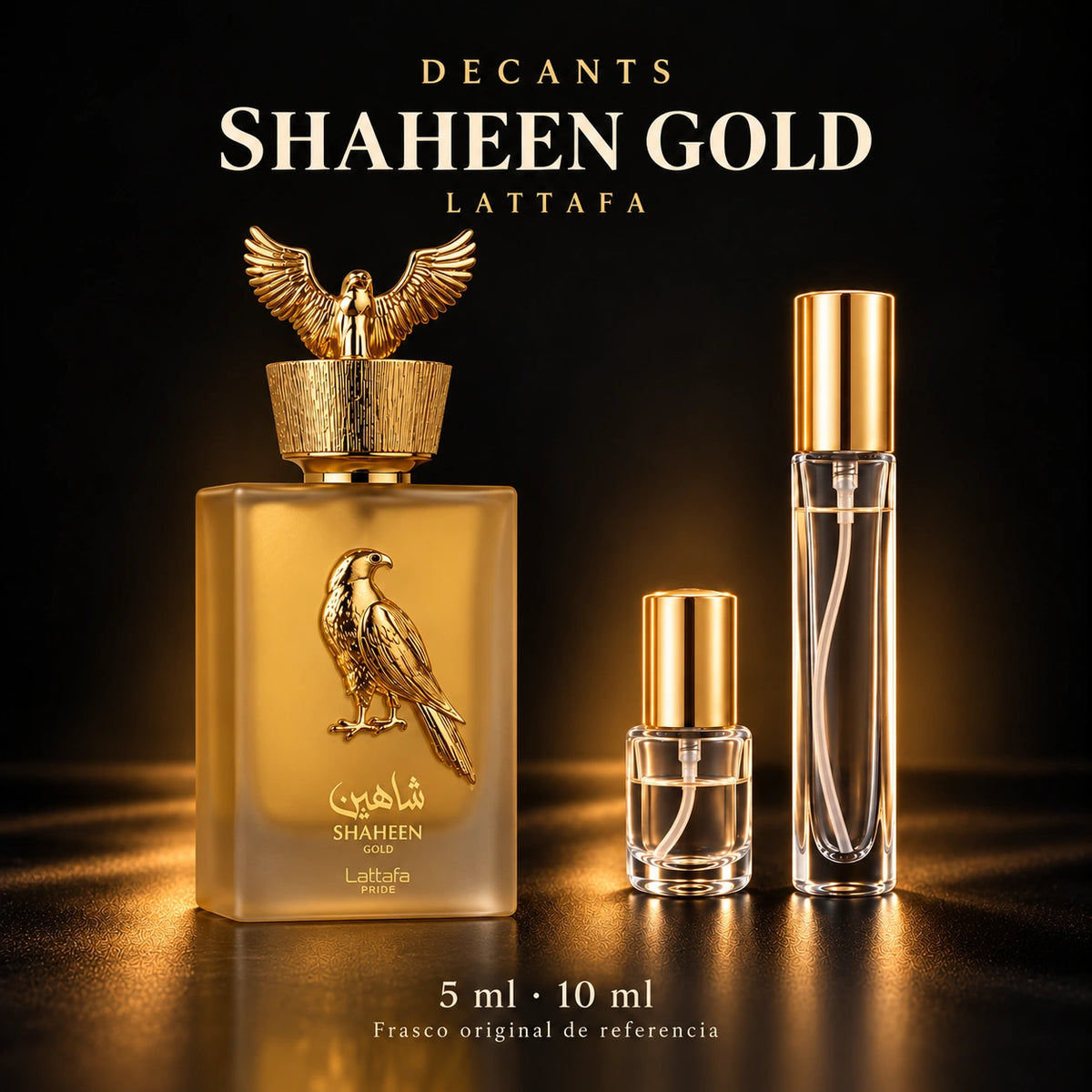 Decant · Lattafa - Shaeen Gold · 5 ml y 10 ml