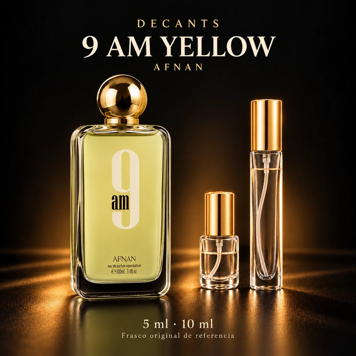 Decant · Afnan - 9 AM Yellow · 5 y 10 ml · 5 ml y 10 ml