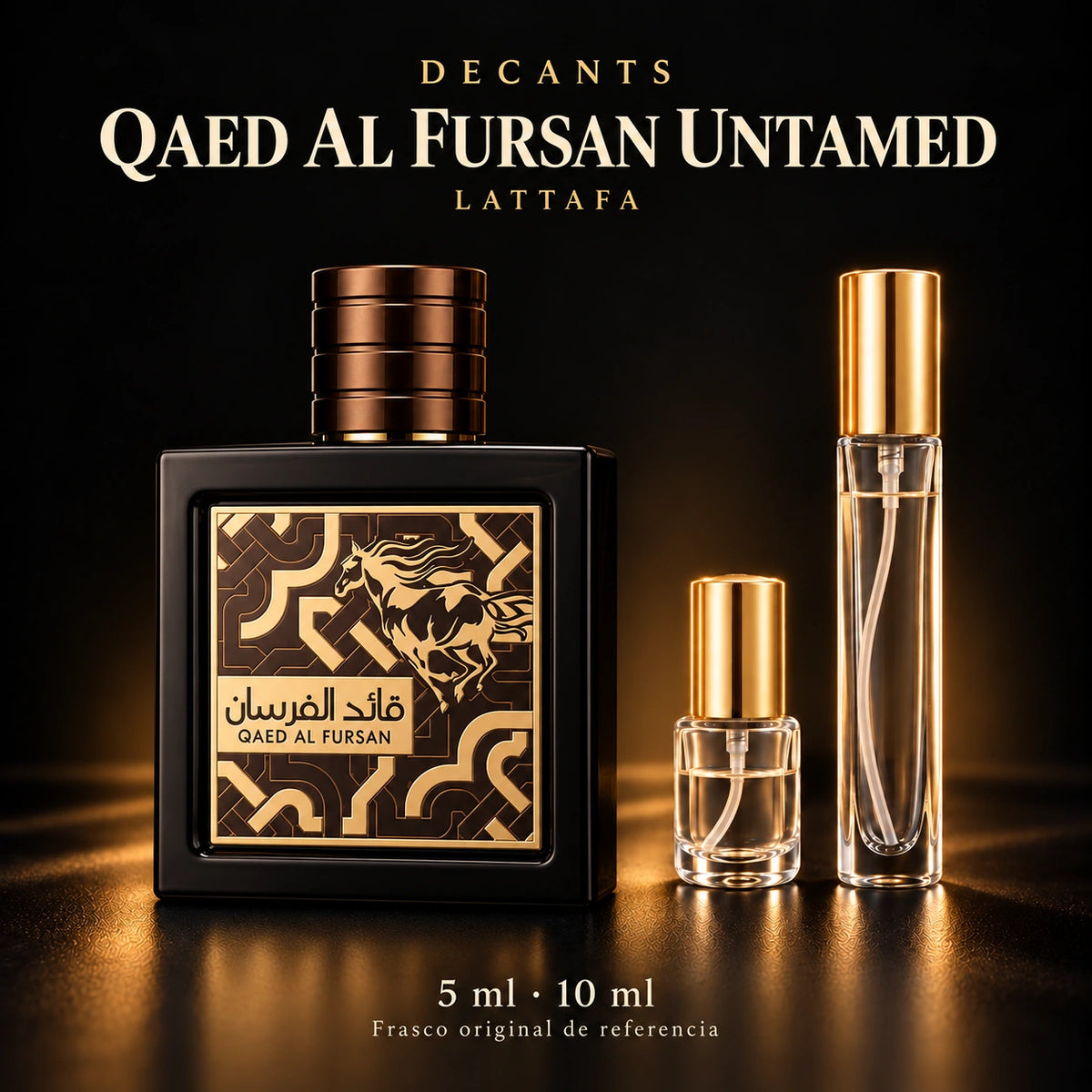 Decant · Lattafa - Qaed Al Fursan Untamed · 5 y 10 ml · 5 ml y 10 ml