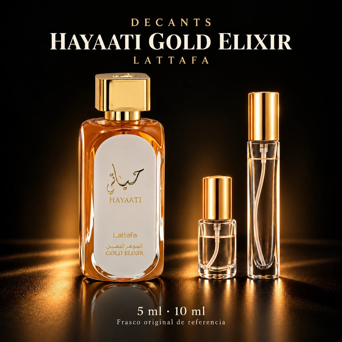 Decant · hayaati elixir · 5 y 10 ml · 5 ml y 10 ml