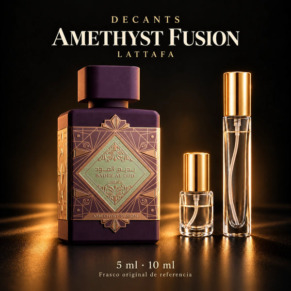 Decant · Lattafa Badee Al Oud Amethyst Fusion EDP · 5 y 10 ml · 5 ml y 10 ml