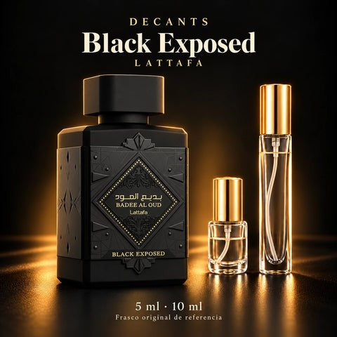 Decant · Lattafa Badee Al Oud Black Exposed EDP · 5 y 10 ml · 5 ml y 10 ml