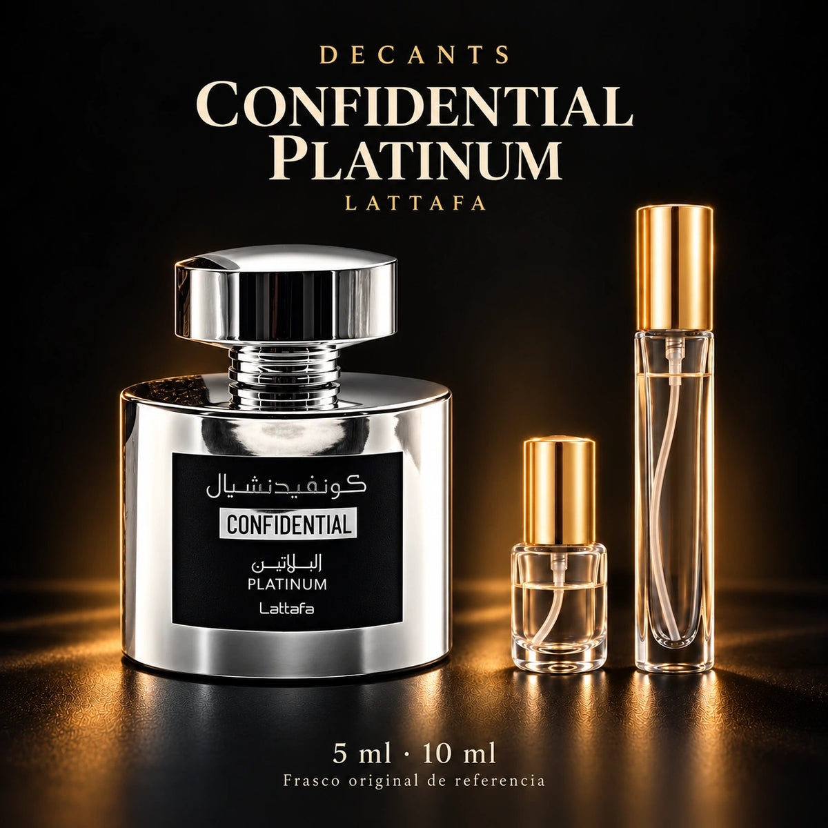 Decant · Lattafa - Confidential Platinum · 5 y 10 ml · 5 ml y 10 ml